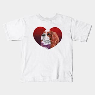 Cavalier King Charles Spaniel - Blenheim Heart Kids T-Shirt